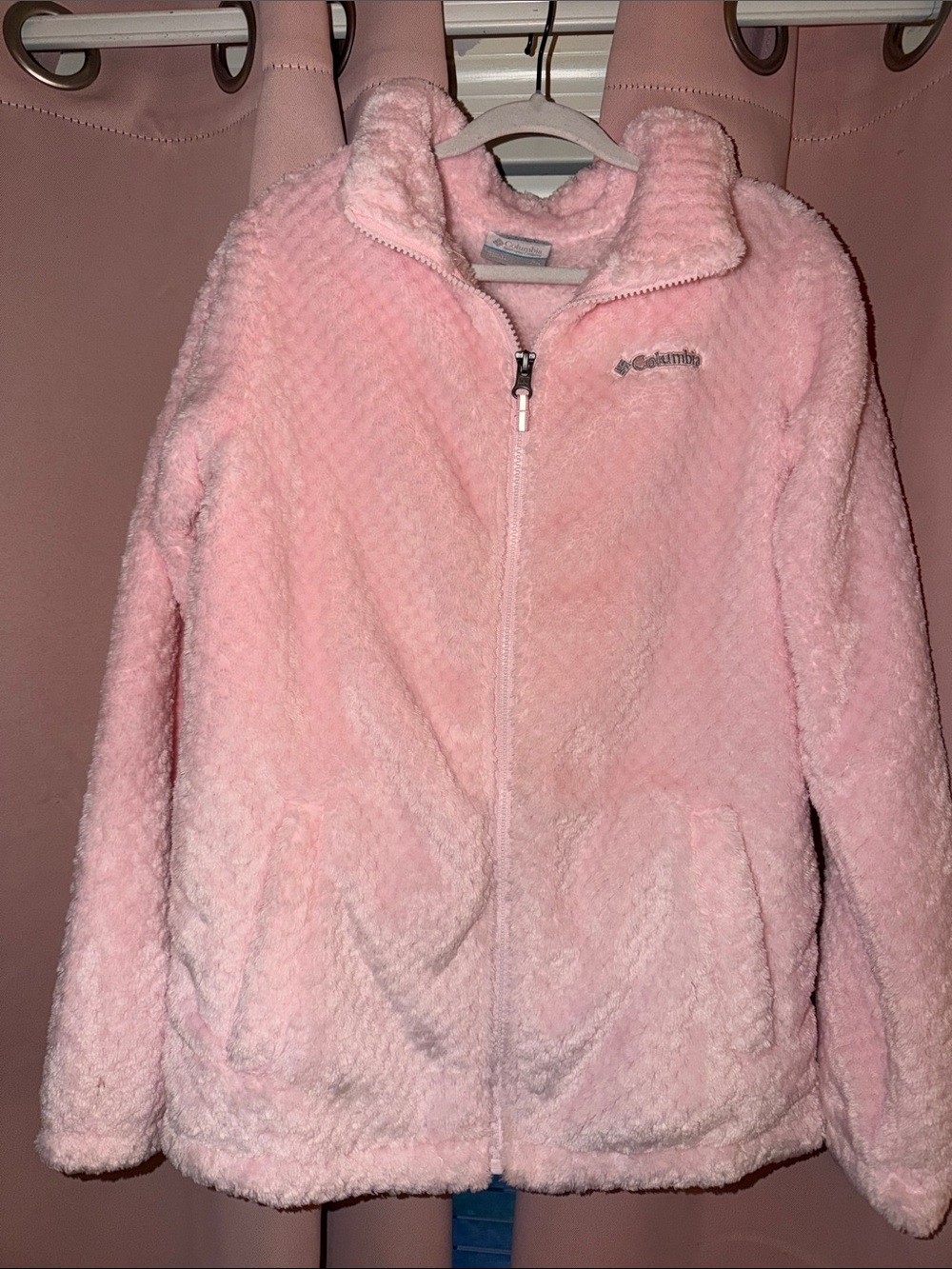 Columbia Light Pink Plush Full-Zip Fleece Jacket